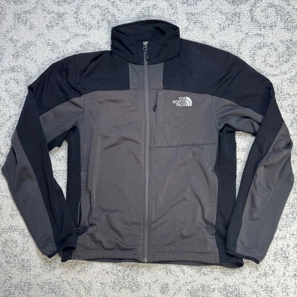 The North Face Jacket‎ Black Grey Zip TKA Stretch Outerwear Men's *No Size Tag*